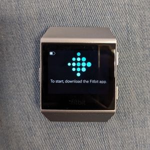 Fitbit Iconic Silver Gray Fitness Smart Watch